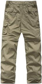 img 3 attached to Boys' Convertible Cargo Pants for Outdoor Activities - 👖 Youth Hiking, Camping, Fishing Trail Zip-Off Trousers #916 in Khaki-S