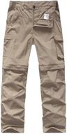 boys' convertible cargo pants for outdoor activities - 👖 youth hiking, camping, fishing trail zip-off trousers #916 in khaki-s logo