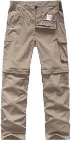 img 4 attached to Boys' Convertible Cargo Pants for Outdoor Activities - 👖 Youth Hiking, Camping, Fishing Trail Zip-Off Trousers #916 in Khaki-S