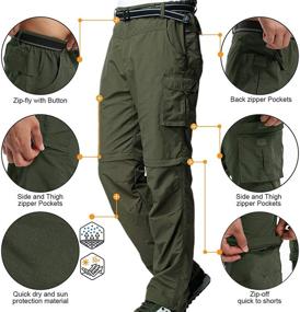img 1 attached to Boys' Convertible Cargo Pants for Outdoor Activities - 👖 Youth Hiking, Camping, Fishing Trail Zip-Off Trousers #916 in Khaki-S