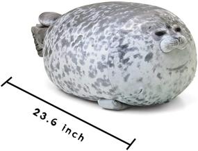 img 3 attached to 🌊 23.6 Inch Tezituor Soft Fat Hugging Pillow Stuffed Plush Animal Toy - Cute Ocean Pillows Gift, Chubby Blob Seal Design