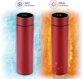 img 3 attached to 🎁 SIMEEGO LED Insulated Water Bottle with Intelligent Temperature Display – 17oz Touch Screen Smart Cup, Keep Drinks Hot/Cold – Perfect Christmas Gift (Red)