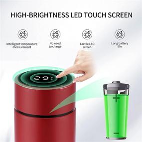 img 1 attached to 🎁 SIMEEGO LED Insulated Water Bottle with Intelligent Temperature Display – 17oz Touch Screen Smart Cup, Keep Drinks Hot/Cold – Perfect Christmas Gift (Red)