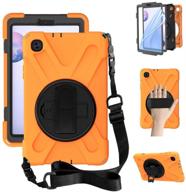 📱 zenrich samsung galaxy tab a 8.4 case 2020 - heavy duty shockproof case with hand and shoulder strap, kickstand - orange - for galaxy tab a 8.4 inch 2020 sm-t307u verizon/t-mobile/sprint logo