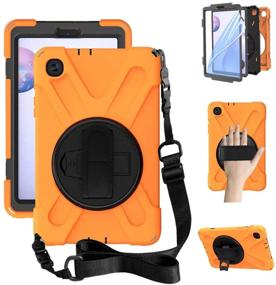 img 4 attached to 📱 ZenRich Samsung Galaxy Tab A 8.4 Case 2020 - Heavy Duty Shockproof Case with Hand and Shoulder Strap, Kickstand - Orange - For Galaxy Tab A 8.4 Inch 2020 SM-T307U Verizon/T-Mobile/Sprint