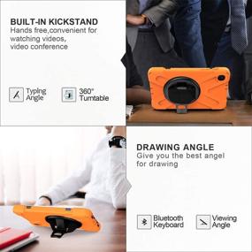 img 2 attached to 📱 ZenRich Samsung Galaxy Tab A 8.4 Case 2020 - Heavy Duty Shockproof Case with Hand and Shoulder Strap, Kickstand - Orange - For Galaxy Tab A 8.4 Inch 2020 SM-T307U Verizon/T-Mobile/Sprint