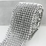 silver sew-on pointed spike stud cone flatback punk rock trim mesh bead craft - 2/3 yard aeaoa logo