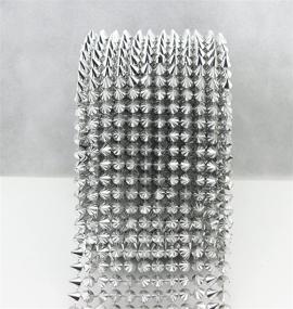 img 2 attached to Silver Sew-On Pointed Spike Stud Cone Flatback Punk Rock Trim Mesh Bead Craft - 2/3 Yard AEAOA