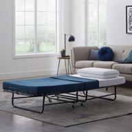 🛏️ lucid rollaway folding guest bed: 4-inch memory foam mattress, easy storage, rolling cot logo