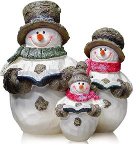 img 4 attached to 🎅 Whimsical VAINECHAY Snowman Decorations: Enchant Your Christmas with Festive Snowman Figurines & Indoor Tabletop Delights!
