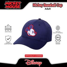 img 1 attached to Stylish Snap-Back Baseball Cap 🧢 - Disney Men's Mickey Mouse Hat