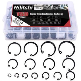 img 4 attached to 🔒 Hilitchi 150-Pcs [15-Size] Alloy Steel Internal Circlip Snap Retaining Clip Ring Assortment Kit - Size Range: 8mm to 36mm