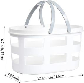 img 3 attached to 🚿 Large Plastic Shower Caddy Tote by Haundry - Portable Storage Organizer for Dorm, Bathroom, Tools, Garden, Kitchen, Cleaning Supplies - White