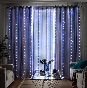 img 2 attached to 🌟 LED Window Curtain String Lights - 9.8x9.8 ft, 300 LEDs 8 Modes, Timer, Remote Control, USB Powered, Waterproof - for Wedding Party Garden Bedroom Indoor Outdoor Wall Decorations (White)