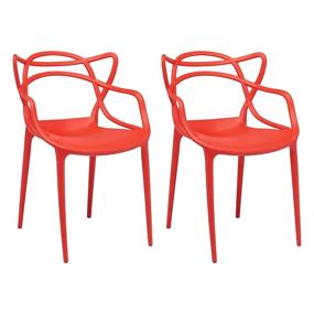 img 4 attached to 🪑 CangLong Cross Back Dining Chair Set of 2 - Ideal for Restaurants, Cafes, Kitchens & Dining Rooms - Rusty Finish Included