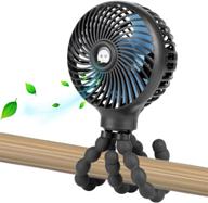 🌀 portable mini handheld fan with flexible tripod mount - perfect for strollers, cars, desks, beds, and bikes - usb or battery powered (black) logo