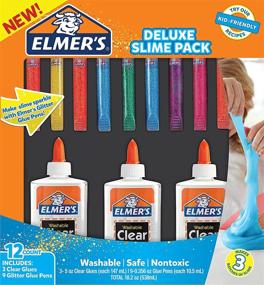 img 4 attached to Enhanced Slime Starter Kit by Elmer's: Clear School Glue & Glitter Glue Pens Bundle, 12 Count
