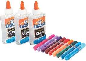 img 3 attached to Enhanced Slime Starter Kit by Elmer's: Clear School Glue & Glitter Glue Pens Bundle, 12 Count