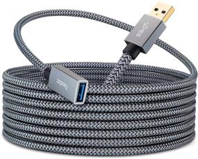 img 4 attached to 🔌 20 ft USB 3.0 Extension Cable – High-Speed A Male to A Female 5Gbps Data Transfer – Compatible with Keyboard, USB Flash Drive, Playstation, Mouse, Hard Drive and More