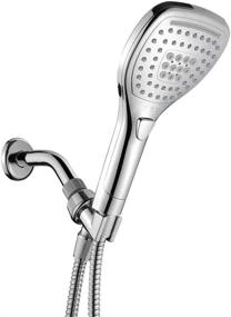 img 4 attached to 🚿 22.74 HotelSpa Ultra-Luxury Handheld Shower Head with Hose, Push Control Button for Easy Operation (Oval Square) - Seamless Flow Settings Switching with One Hand