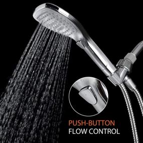 img 1 attached to 🚿 22.74 HotelSpa Ultra-Luxury Handheld Shower Head with Hose, Push Control Button for Easy Operation (Oval Square) - Seamless Flow Settings Switching with One Hand