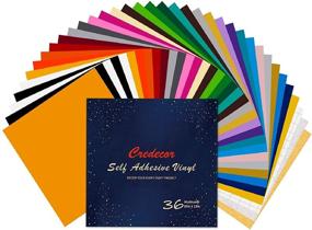 img 4 attached to 🎨 Credecor Permanent Adhesive Backed Vinyl Sheets (36 Pack, 12’’x12’’) - Assorted Colors Craft Vinyl for Cricut, Silhouette Cameo, Signs, Decals, Stickers