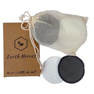 reusable cotton pads charcoal eco friendly logo