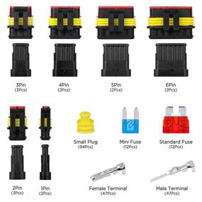 img 2 attached to 🔌 YASUOA 240 Pieces Waterproof Electrical Wire Connector Terminals: Ultimate Automotive Plug Kit for Car & Truck - Waterproof & Durable Connectors, 1-6 Pin Varieties