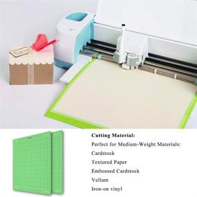 img 3 attached to EVISWIY 5 Pack Variety Mats for Cricut Explore Air 2/Air/One/Maker - StandardGrip/LightGrip/StrongGrip/FabricGrip - Multiple Adhesive Sticky Green Blue Purple Pink Cricket Cutting Mats - 12x12