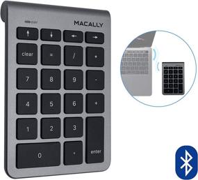 img 4 attached to 🔢 Macally Bluetooth Wireless Number Pad - 22 Keys 10 Key Bluetooth Numeric Keypad with Arrow Keys for Easy Data Entry - Number Keypad for MacBook Pro, MacBook Air, iMac, Apple, iPhone, iPad and Desktop