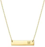 💎 momol initial necklace - 18k gold plated stainless steel bar pendant for women and girls | dainty & delicate personalized name letter necklace logo