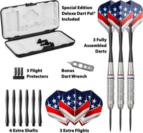 img 1 attached to 🎯 High-Quality Support Our Troops Steel Tip Darts with Storage/Travel Case, 23 Grams - Fat Cat