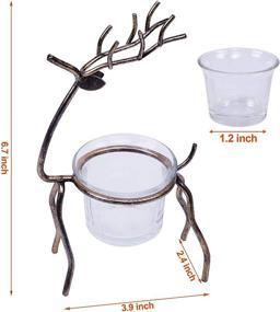 img 3 attached to 🎄 Lulu Home Set of 6 Metal Reindeer Tea Light Candle Holders - Elegant Christmas Decoration for Table, Mantel, and Window Sill