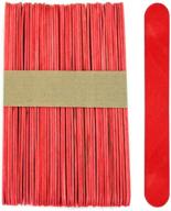 jumbo wood craft popsicle sticks: 100 sticks, 6 inch long (red) logo