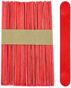 img 3 attached to Jumbo Wood Craft Popsicle Sticks: 100 Sticks, 6 Inch Long (Red)