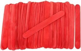 img 1 attached to Jumbo Wood Craft Popsicle Sticks: 100 Sticks, 6 Inch Long (Red)