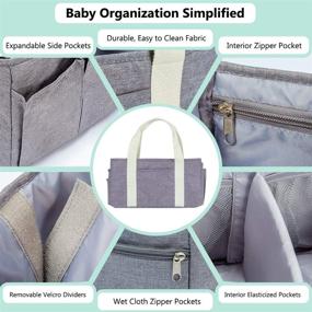 img 1 attached to 👶 Gray KENBO Baby Diaper Caddy Organizer – Portable Tote Bag for Baby Wipes, Collapsible Nursery Storage Bin with Adjustable Compartments – Perfect for Infant Shower
