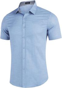 img 3 attached to COOFANDY Short Sleeve Linen Casual Button Men's Clothing