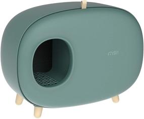 img 2 attached to 🐾 Efficient MS Cat Litter Box: Enclosed Design, Easy Handling & Cleaning, No Sand Leakage, Spacious with Scoop