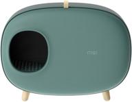 🐾 efficient ms cat litter box: enclosed design, easy handling & cleaning, no sand leakage, spacious with scoop logo