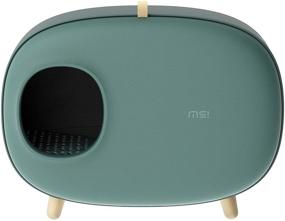 img 4 attached to 🐾 Efficient MS Cat Litter Box: Enclosed Design, Easy Handling & Cleaning, No Sand Leakage, Spacious with Scoop