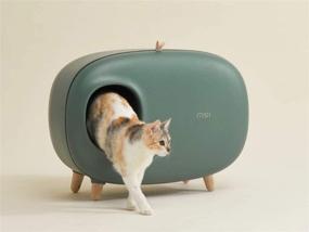 img 3 attached to 🐾 Efficient MS Cat Litter Box: Enclosed Design, Easy Handling & Cleaning, No Sand Leakage, Spacious with Scoop