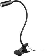 🔦 qooltek clip desk lamp: 3 color modes, 10 brightness levels, auto-off & memory function - eye protection night light for reading, studying, task lighting - black (ac adapter included) логотип