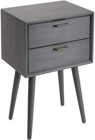 img 4 attached to 🪑 Stylish Silverwood Side Table, 11.8 L x 15.75 W x 25 H, Gunmetal Finish: Perfect for Any Space!