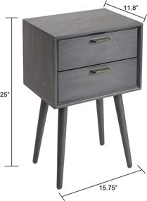 img 1 attached to 🪑 Stylish Silverwood Side Table, 11.8 L x 15.75 W x 25 H, Gunmetal Finish: Perfect for Any Space!