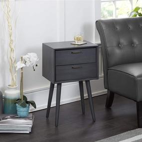 img 3 attached to 🪑 Stylish Silverwood Side Table, 11.8 L x 15.75 W x 25 H, Gunmetal Finish: Perfect for Any Space!