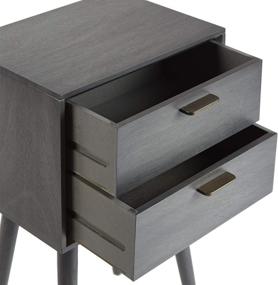 img 2 attached to 🪑 Stylish Silverwood Side Table, 11.8 L x 15.75 W x 25 H, Gunmetal Finish: Perfect for Any Space!