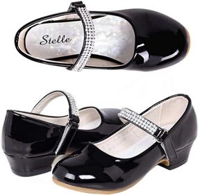 img 4 attached to Stelle Girls Mary Jane Shoes: Elegant Low Heel Party Dress Shoes for Kids