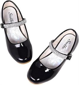 img 3 attached to Stelle Girls Mary Jane Shoes: Elegant Low Heel Party Dress Shoes for Kids
