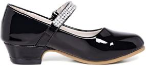 img 1 attached to Stelle Girls Mary Jane Shoes: Elegant Low Heel Party Dress Shoes for Kids